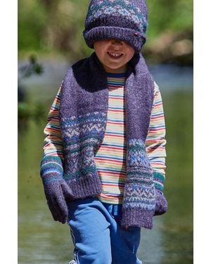 Moshulu 'Mini Frampton Scarf' Fairisle Knit Scarf - Blue