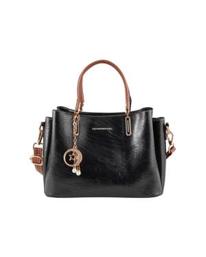 MODISHION Pu Leather Crossbody Bag Handbag With Shoulder Strap - Black