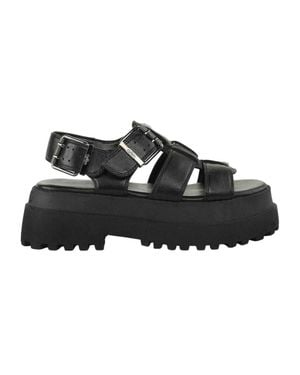 Buffalo Fisherman Flat Sandals - Black