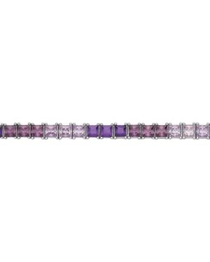 Jewelco London Princess Cz 3 Shades Of Tennis Bracelet 3Mm 7.5" - Purple