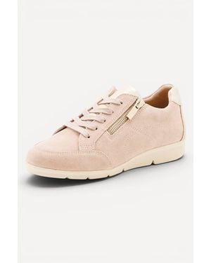 DAMART Amortyl Zip Detail Suede Casual Shoe - Natural