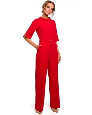 Love Lace Straight Leg Collared Short Sleeve Dungarees