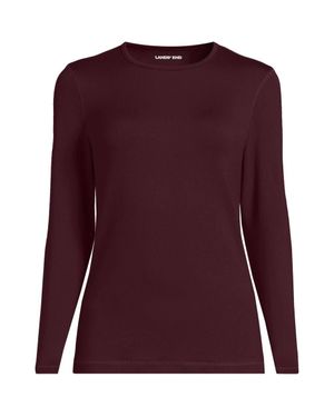 Lands' End Cosy Thermaskin Crew Neck Thermal Top - Purple