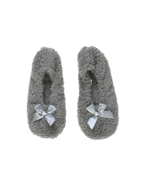 AJVANI Grip Sole Footsie Sock Slippers - Grey