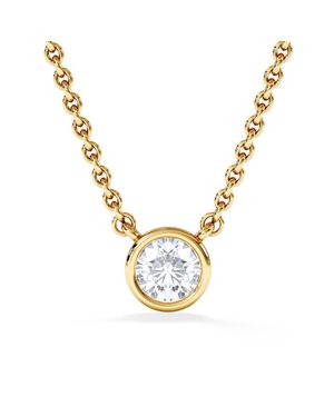 The Diamond Store Horizon Round Cut Lab Diamond Necklace 0.25Ct - Metallic