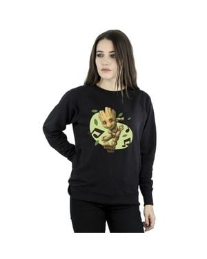 Marvel Guardians Of The Galaxy Groot Musical Notes Sweatshirt - Black
