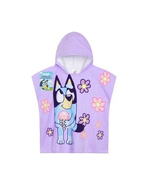 Bluey Towelling Hooded Poncho - Purple