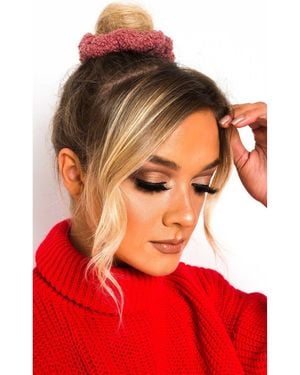 IKRUSH Ola Teddy Style Hair Scrunchie - Red