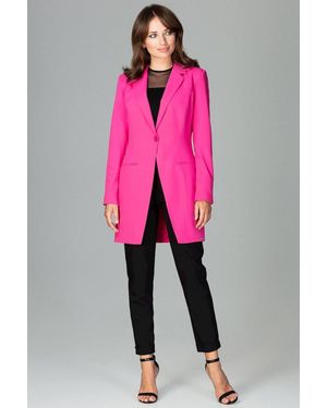 Love Lace Long Sleeve Lined Button Front Jacket - Pink