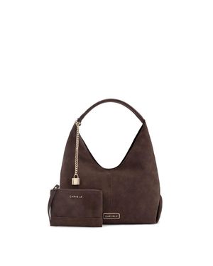 Carvela Kurt Geiger 'Cassia Mini Hobo' Suedette Bag - Brown