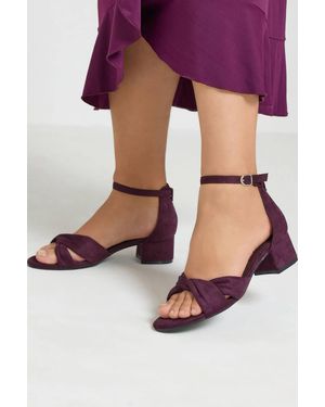 Yours Twist Block Heels - Pink