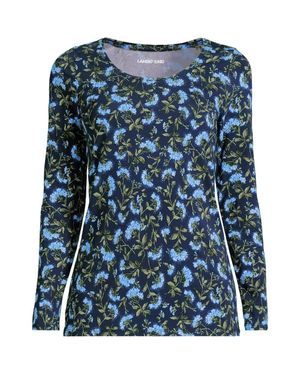 Lands' End Cotton Modal Scoop Neck Top - Blue