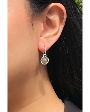 Otis Jaxon London Double Sided Labradorite & Moonstone Sterling Earrings - Black