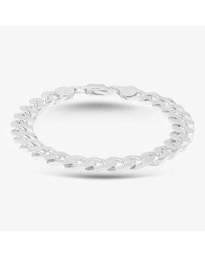 T.H.Baker 8 Inch Flat Square Curb Bracelet 8.23.7023 - Metallic