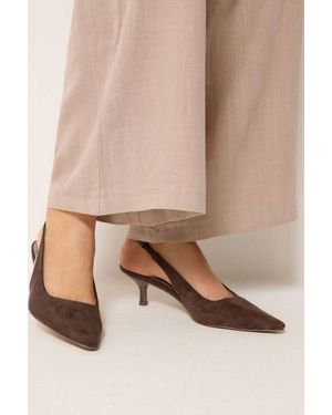 Long Tall Sally Slingback Kitten Heel - Natural