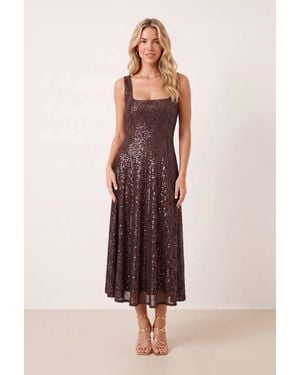 Style Cheat Sequin Fit & Flare Occasion Dress - Pink