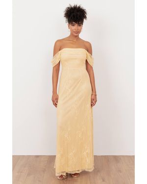 Maya Deluxe Lace Bardot Maxi Dress - Natural
