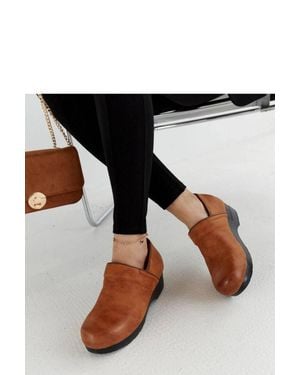 Love Lace Half Shoes Platform Loafers Slip On For Fall Winter - Black