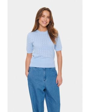 Saint Tropez Karnasz Crew Neck Short Sleeve Pullover - Blue