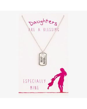 T.H.Baker Sentiments Best Daughter Dog Tag Pendant 11635 - Pink