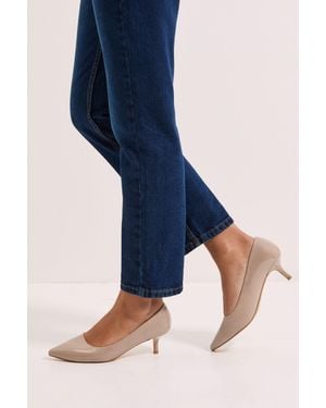 Dorothy Perkins Wide Fit Dove Kitten Heel Court Shoes - Blue