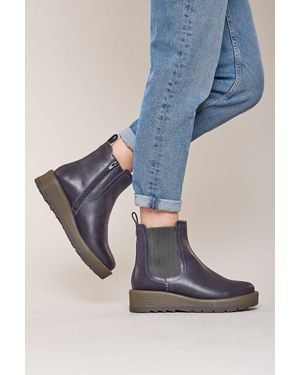 Moshulu 'Kos' Chunky Sole Leather Ankle Boot - Blue