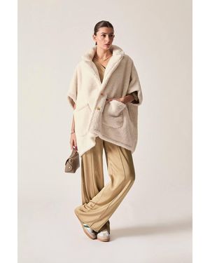 James Lakeland Textured Teddy Cape - Natural