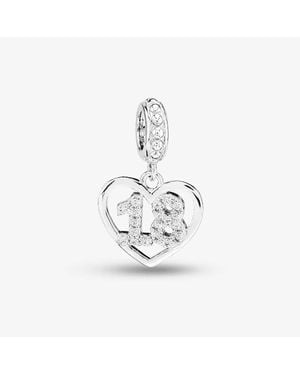 Rosa Lea 18 Pave Heart Dangle Charm Am-2Thb004504 - White