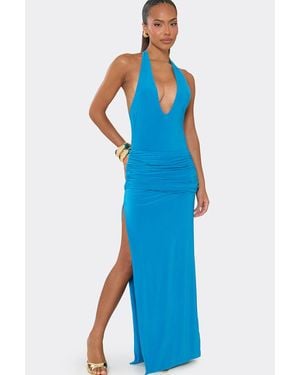EGO Strappy Ruched Maxi Dress - Blue