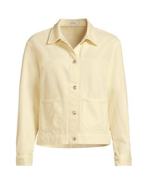 Lands' End Petite Linen Blend Jeans Jacket - Natural
