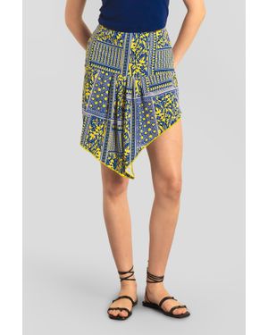 Enorsia Princess Patch Printed Jersey Skirt - Blue
