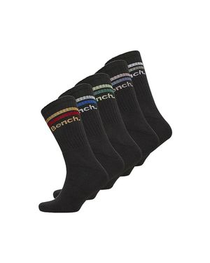 Bench 5 Pairs Crew Cotton Socks - Black