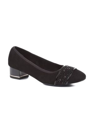 Pavers Block Heeled Court Shoes - Black