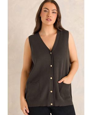 Evans Premium Knitted Waistcoat - Black