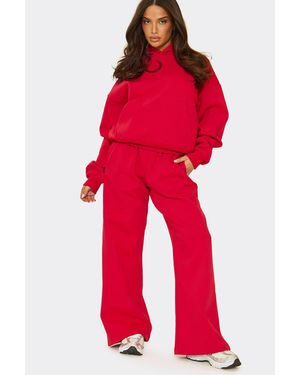 EGO Wide Leg Mid Rise Joggers - Red