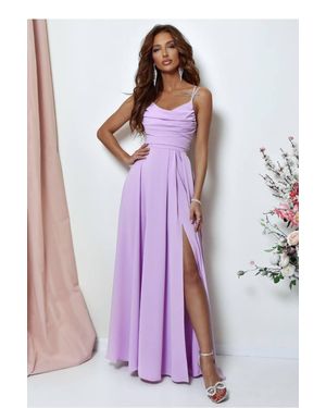 Love Lace Elegant Strappy Maxi Dress With Zip - Purple