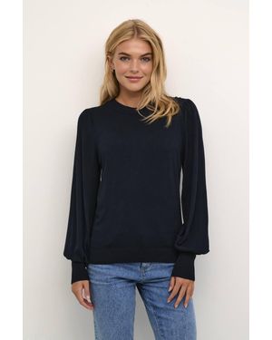 Kaffe Lizza Round Neck Light Knit Pullover - Blue