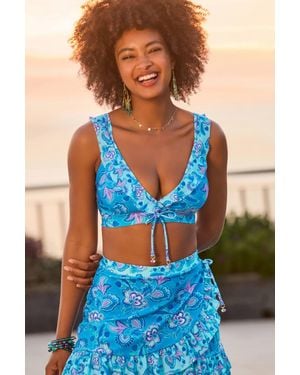Joe Browns Boho Paisley Frill Bikini Top - Blue