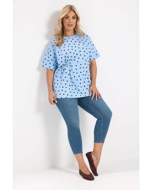 Yours Cropped Jeggings - Blue