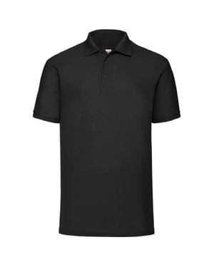Fruit Of The Loom 65 35 Pique Short Sleeve Polo Shirt - Black