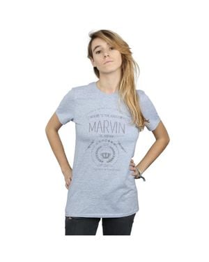Looney Tunes Marvin The Martian Where's The Kaboom Cotton Boyfriend T-Shirt - Blue