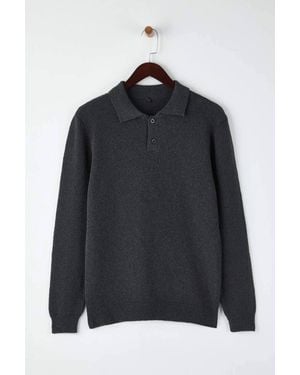 WOVCOR Polo Collar Knit Jumper - Black