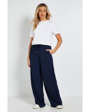 Dorothy Perkins Tie Waist Wide Leg Trouser - Blue