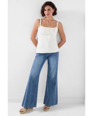 Joe Browns Textured Tie Front Vest With Shirred Back Detail - Blue
