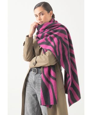 SARTA Ainslie Lightweight Zebra Print Scarf - Purple