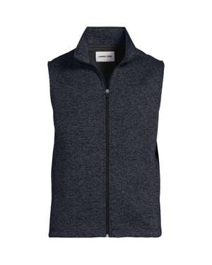 Lands' End Zip Front Knitted Fleece Gilet - Blue