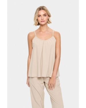 Saint Tropez Zalindasz V-Neck Top - Natural