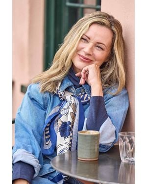 Moshulu 'Brant Scarf' Satin Style Square Scarf - Blue