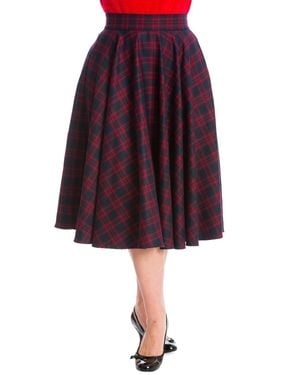 Banned Retro Adore Her Check Skirt - Red