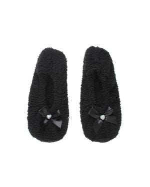 AJVANI Grip Sole Footsie Sock Slippers - Black